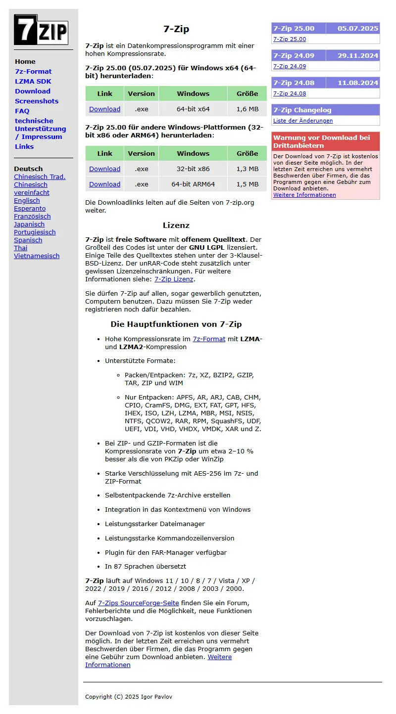 backlink from 7-zip.de