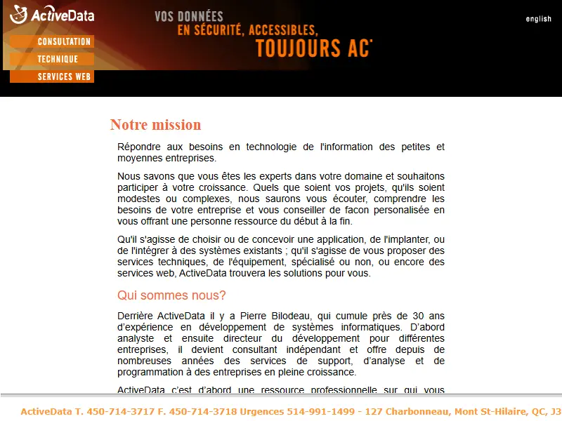 backlink from activedata.ca