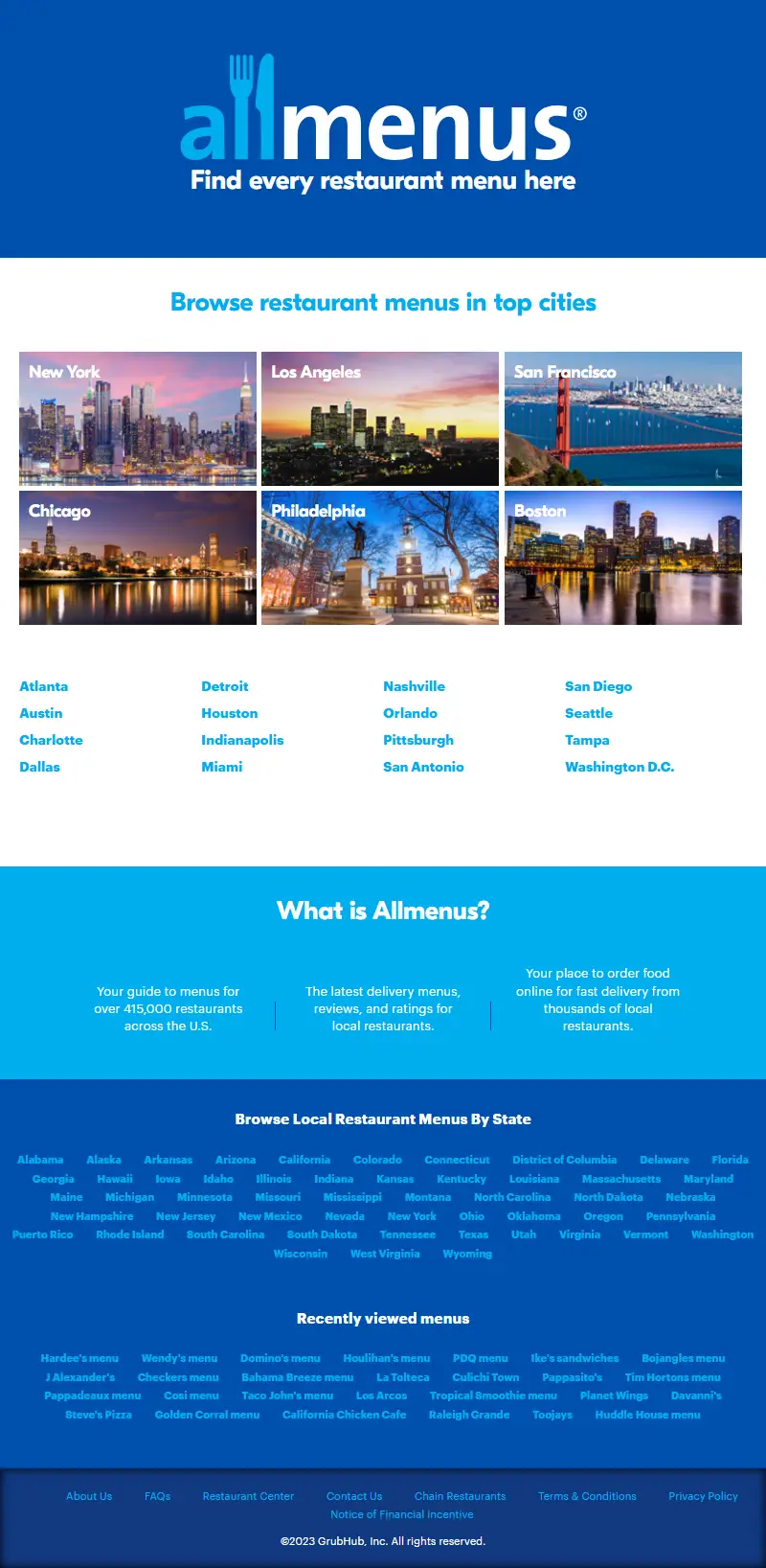 backlink from allmenus.com
