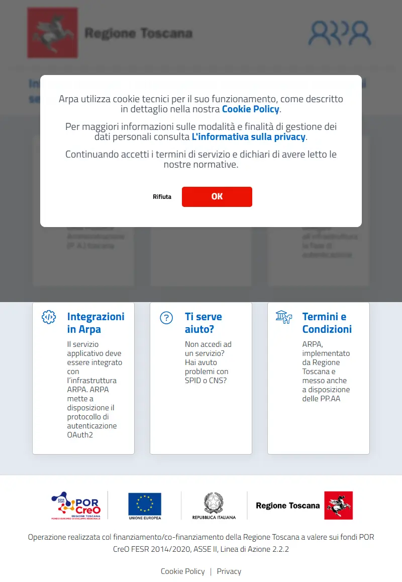 backlink from auth.toscana.it