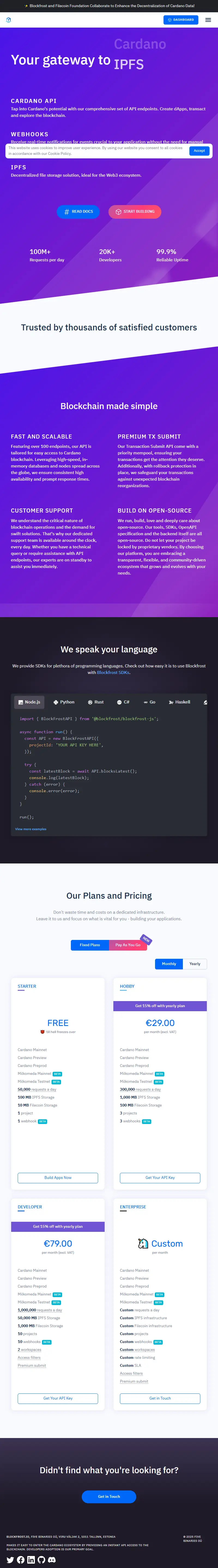 backlink from blockfrost.io