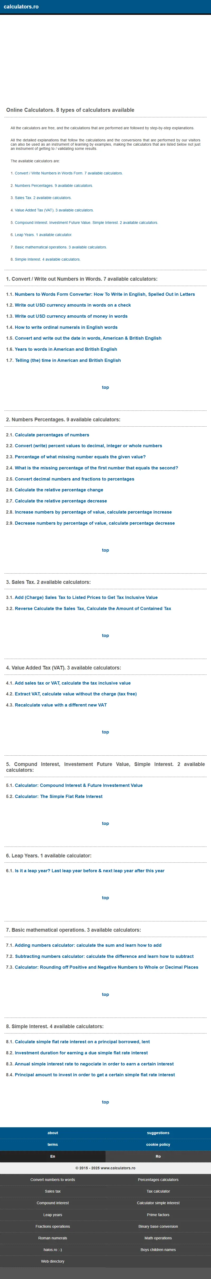 backlink from calculators.ro