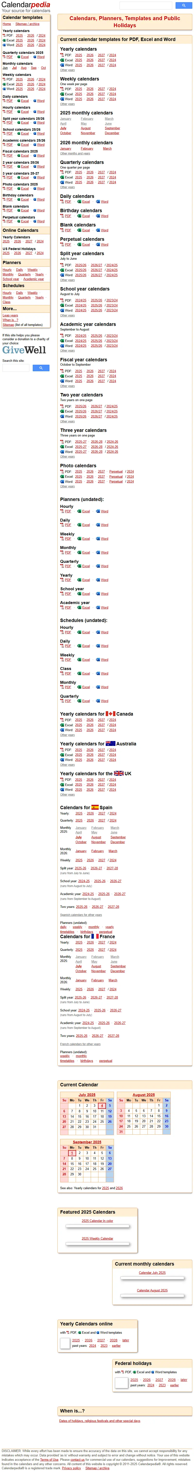 backlink from calendarpedia.com