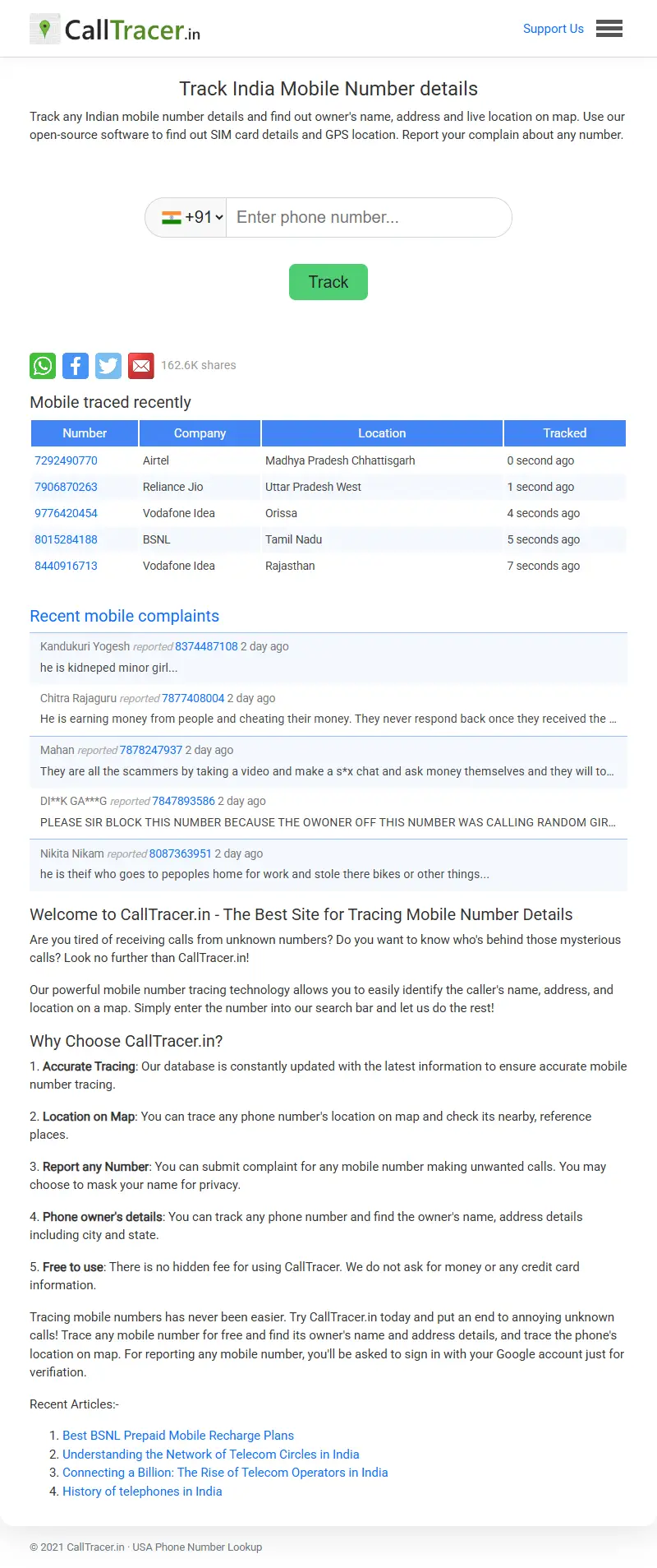 backlink from calltracer.in