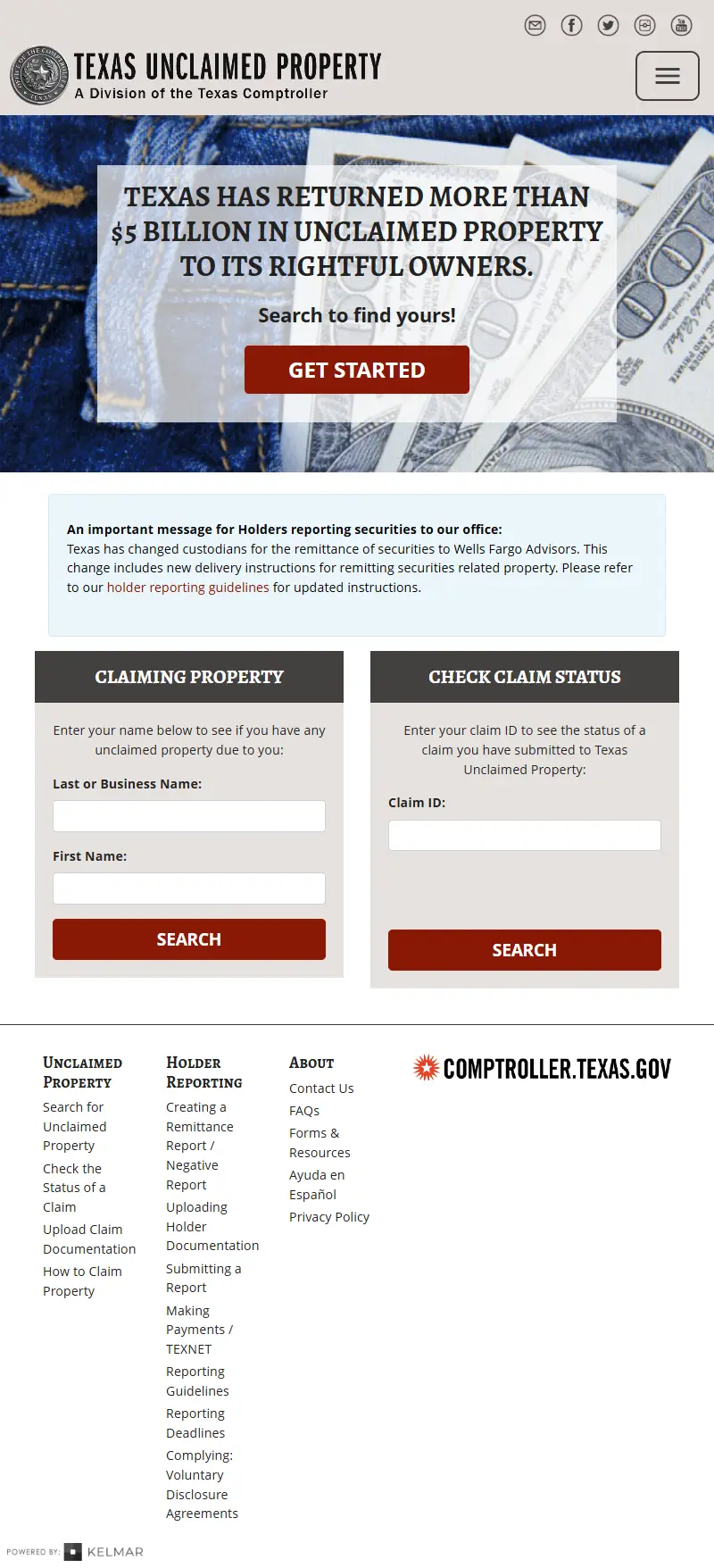 backlink from claimittexas.gov