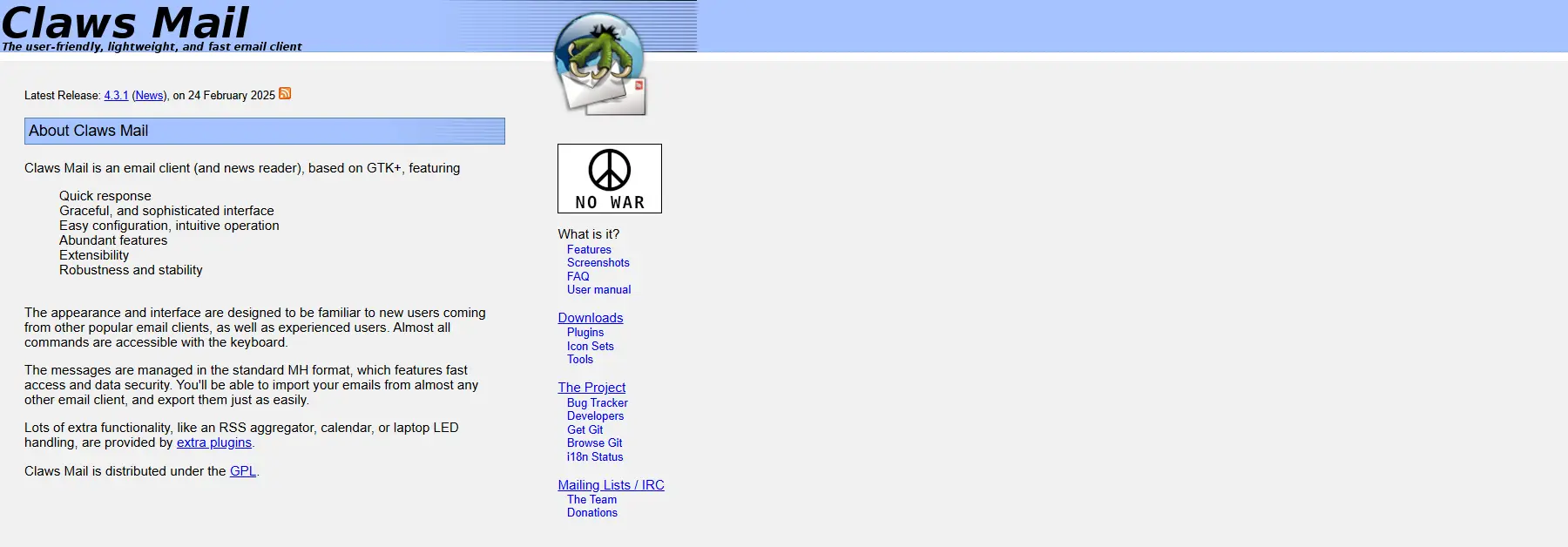 backlink from claws-mail.org
