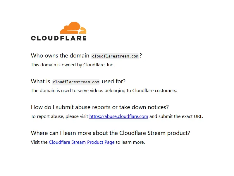 backlink from cloudflarestream.com