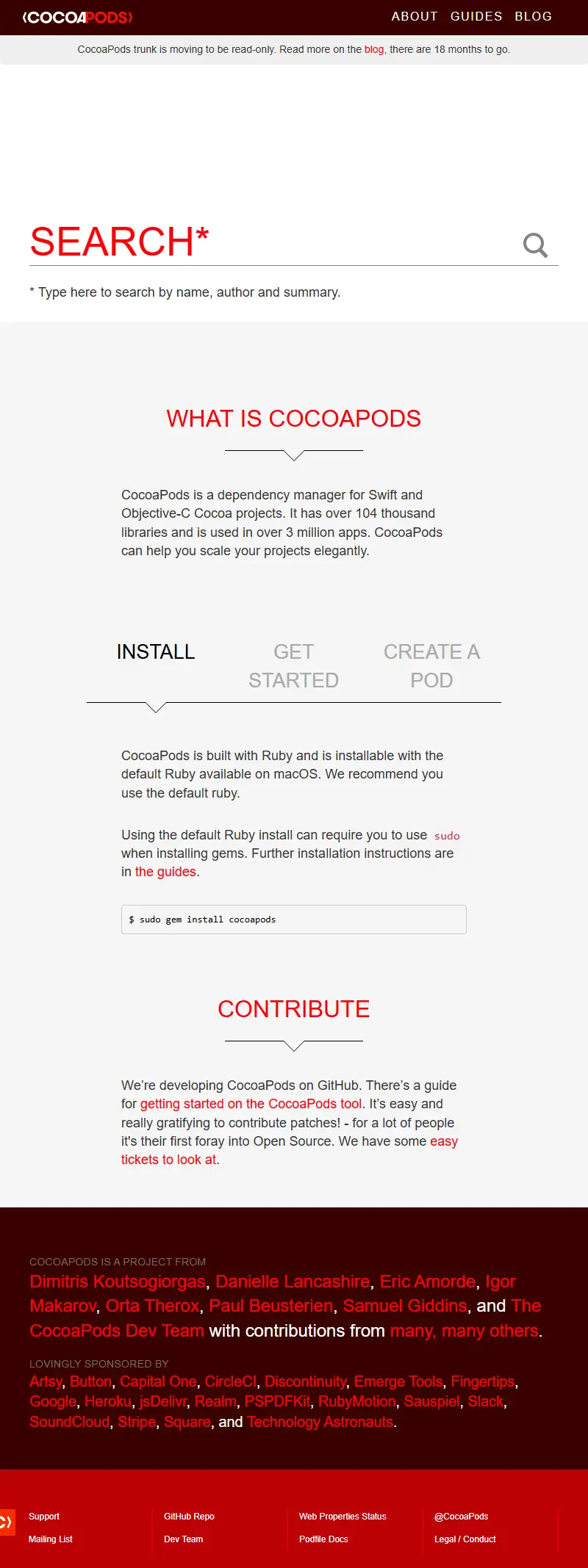 backlink from cocoapods.org