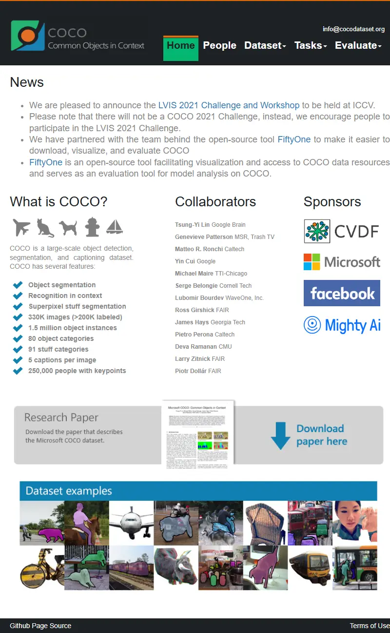 backlink from cocodataset.org