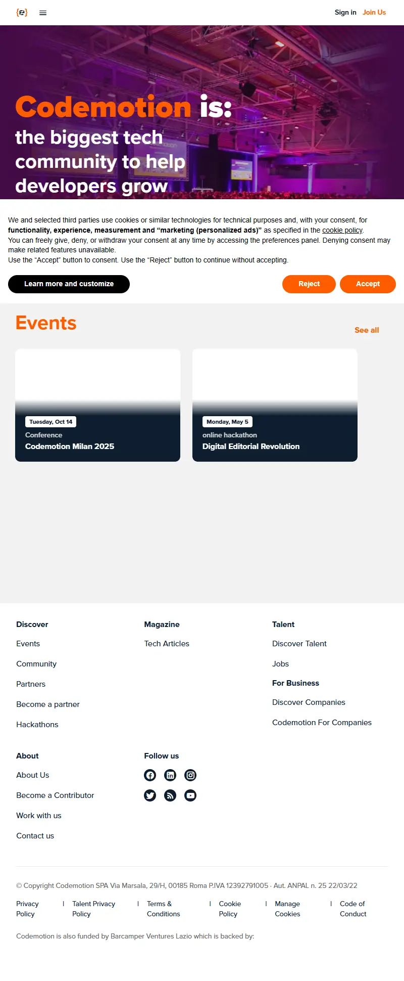 backlink from codemotion.com