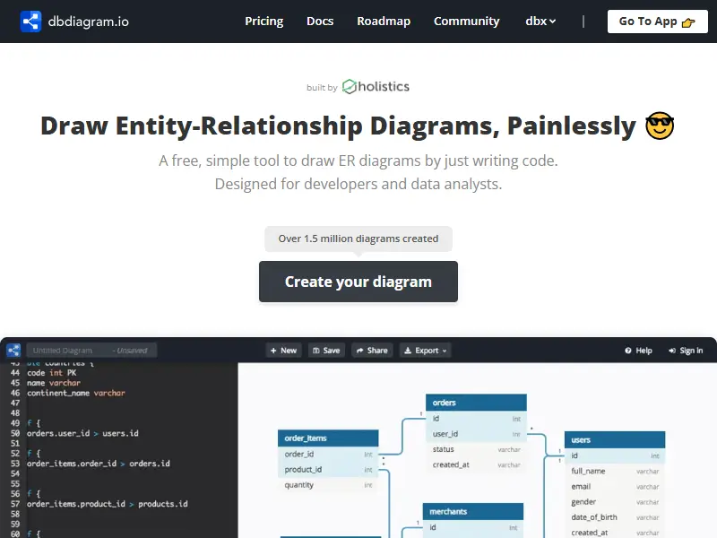 backlink from dbdiagram.io