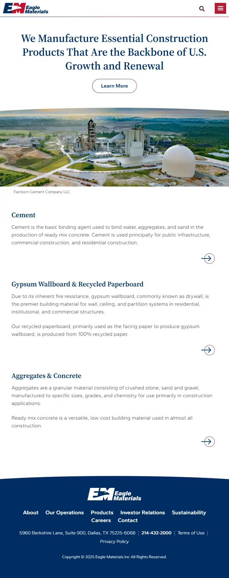 backlink from eaglematerials.com