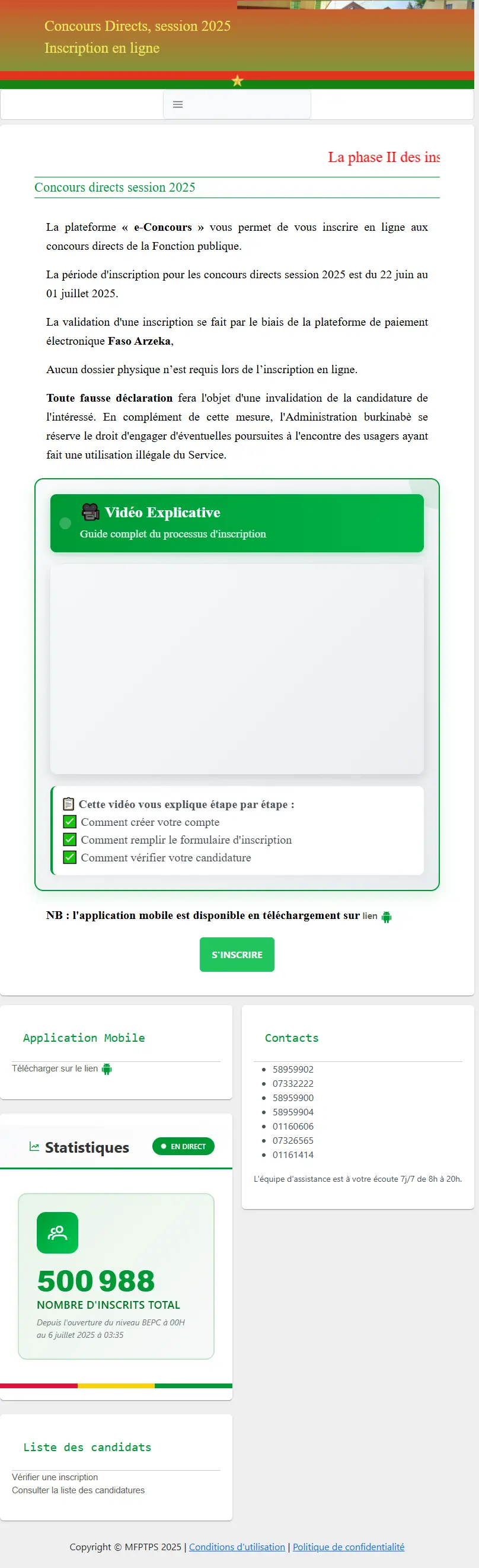 backlink from econcours.gov.bf
