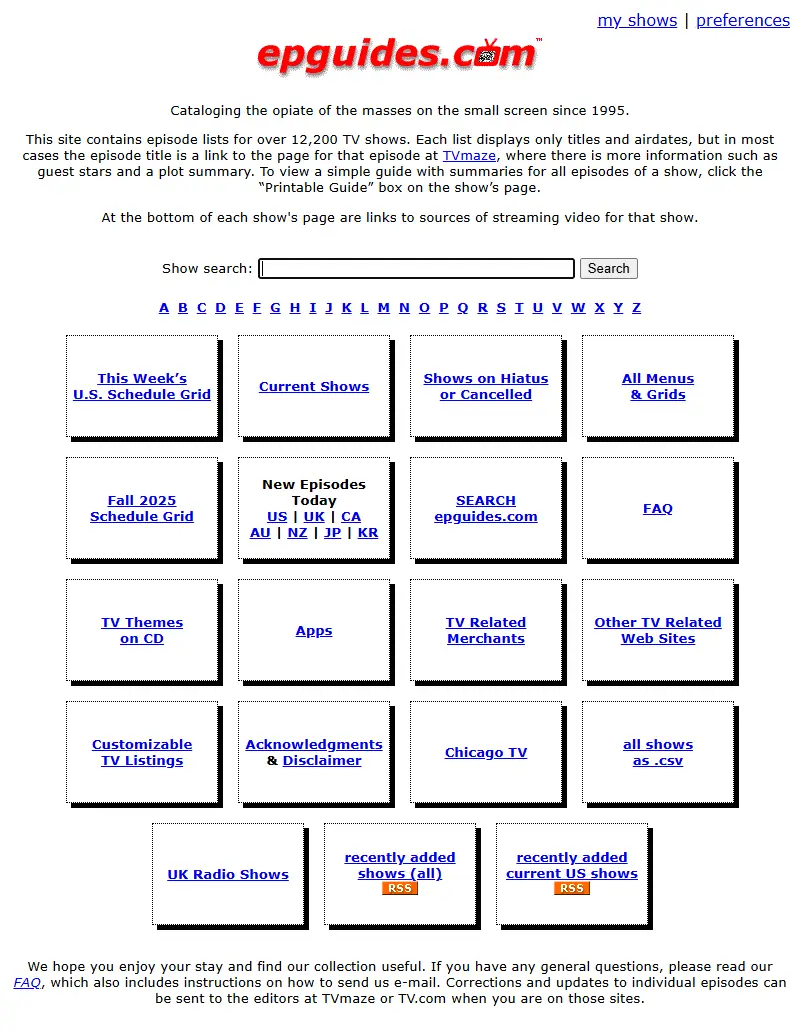 backlink from epguides.com