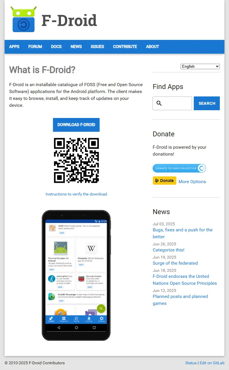 backlink from f-droid.org