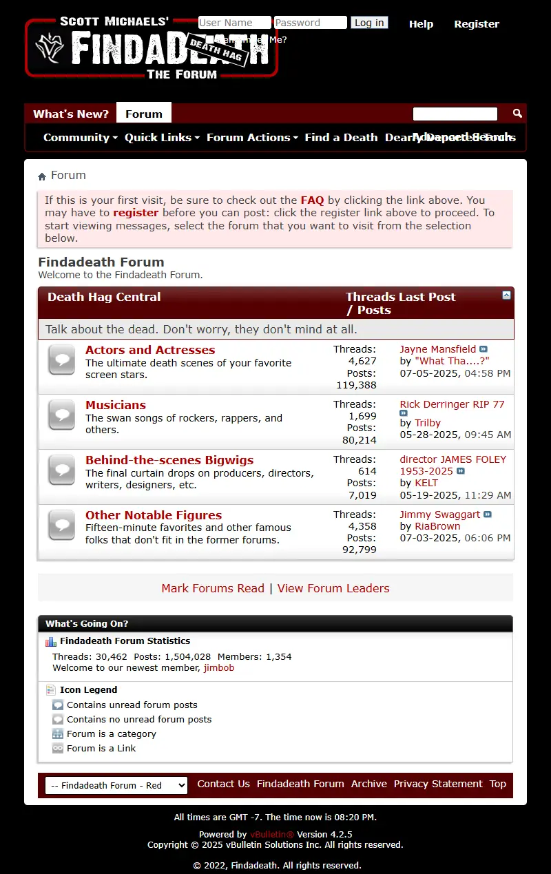 backlink from findadeathforum.com