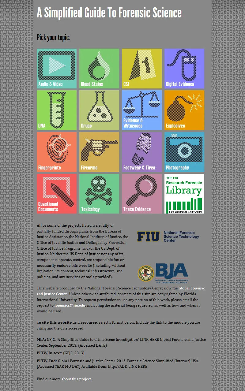 backlink from forensicsciencesimplified.org