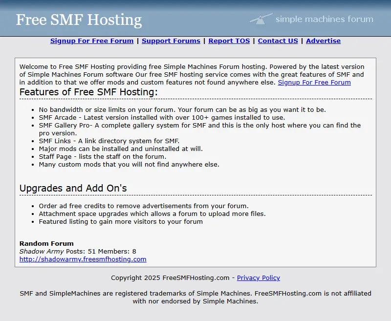backlink from freesmfhosting.com