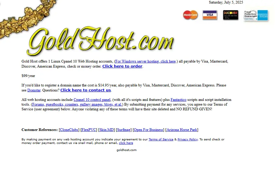 backlink from goldhost.com