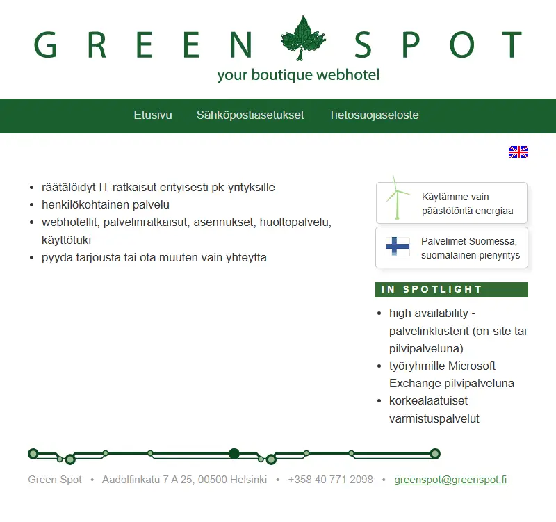 backlink from greenspot.fi