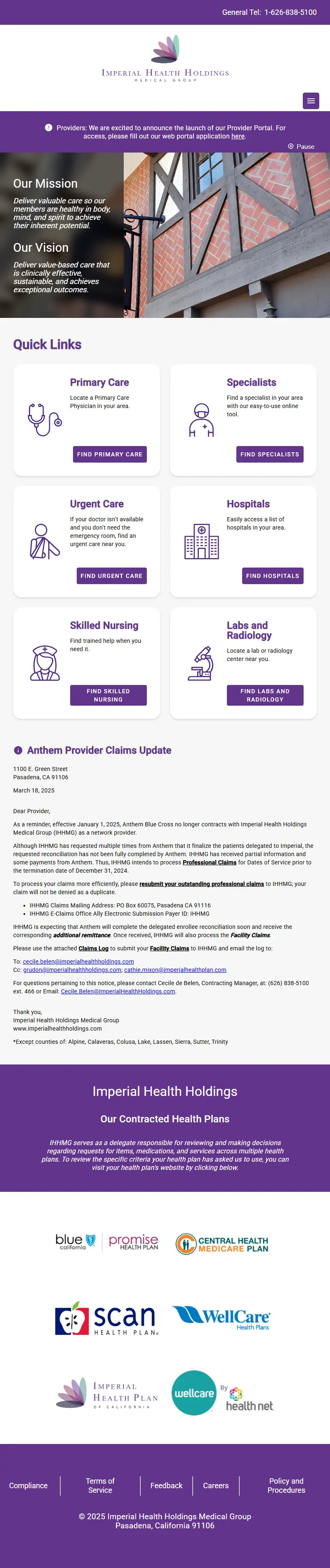 backlink from imperialhealthholdings.com