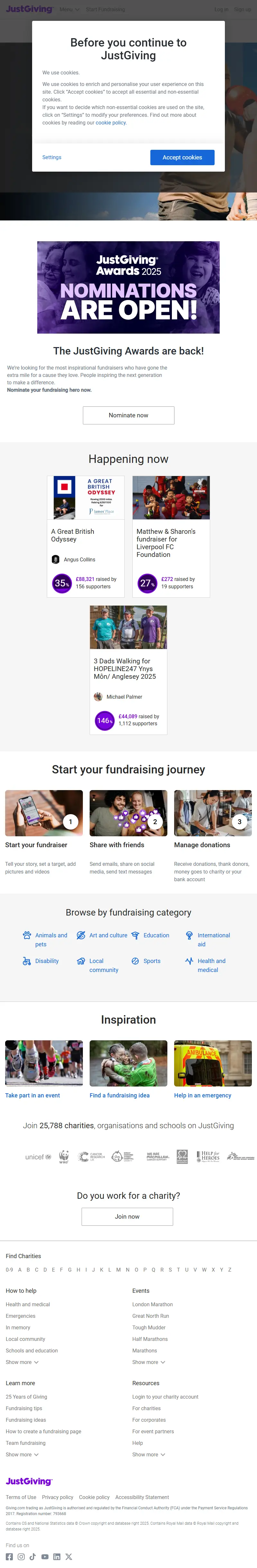 backlink from justgiving.com