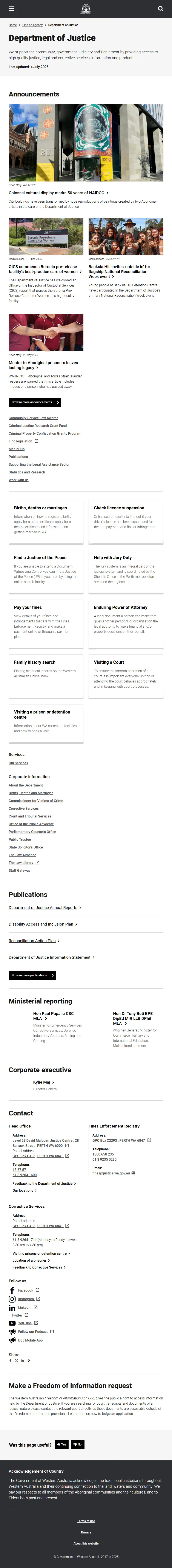 backlink from justice.wa.gov.au