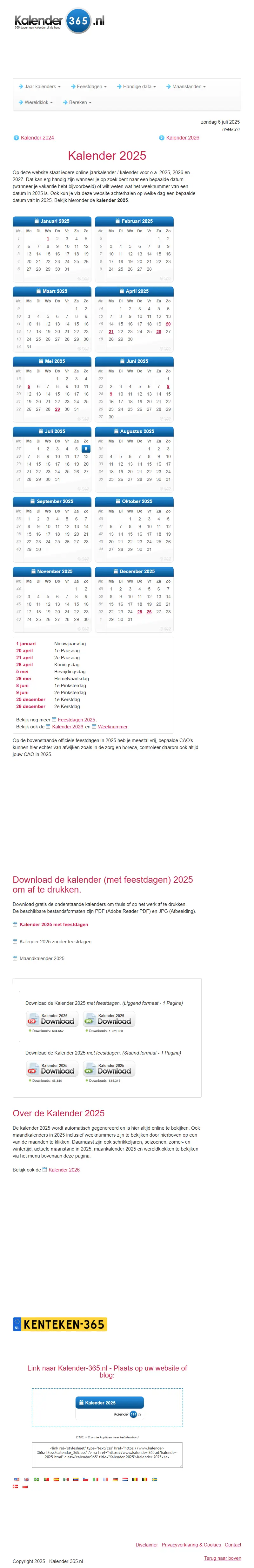 backlink from kalender-365.nl