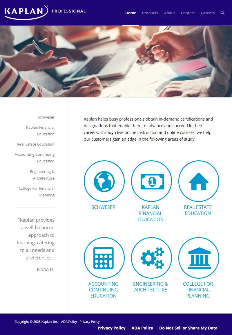 backlink from kaplanprofessional.com