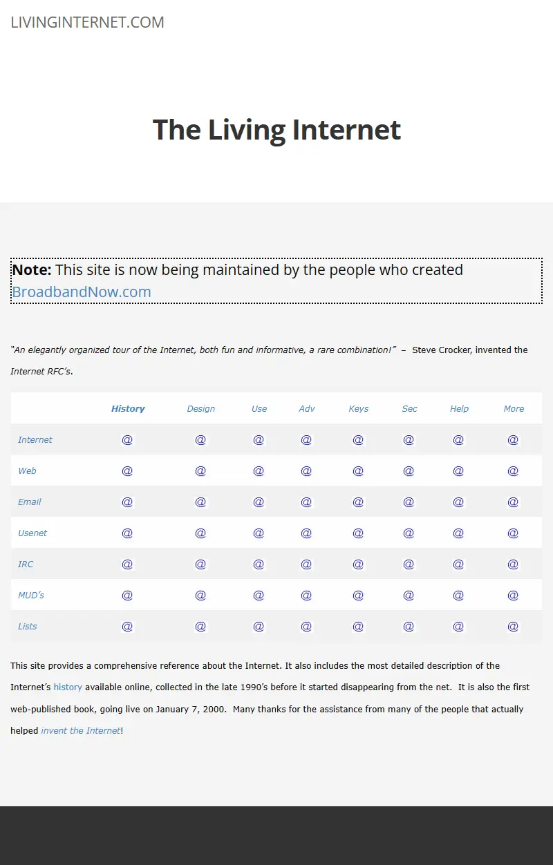backlink from livinginternet.com