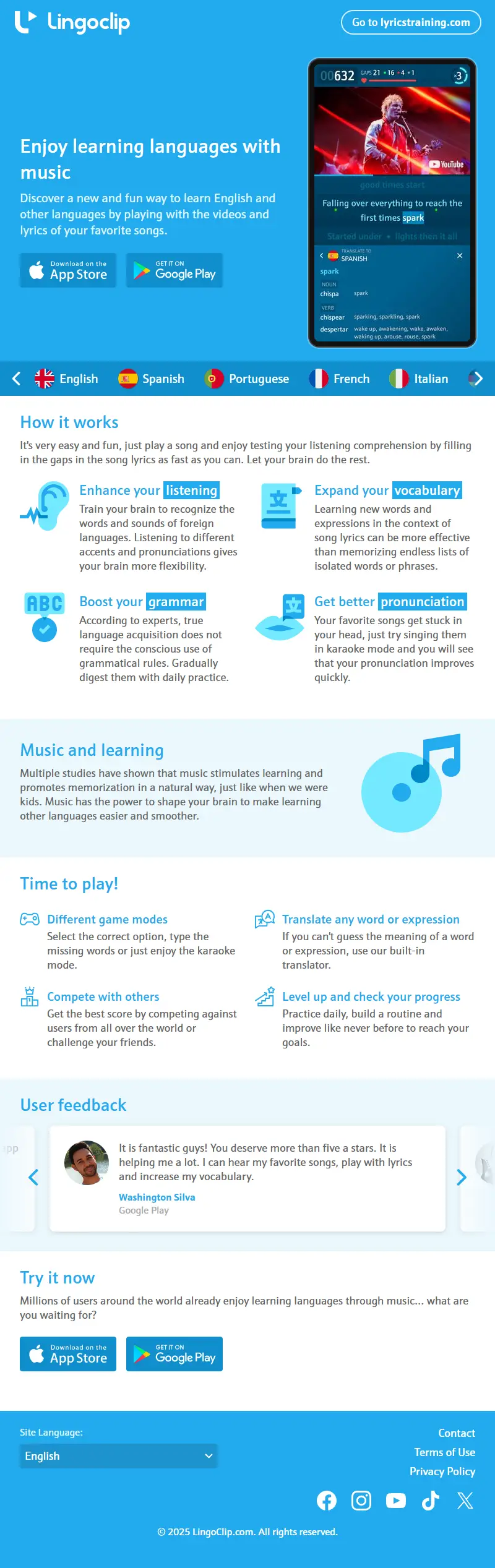 backlink from lyricstraining.com