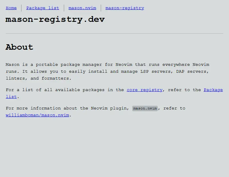 backlink from mason-registry.dev