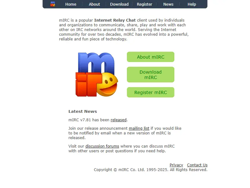 backlink from mirc.com