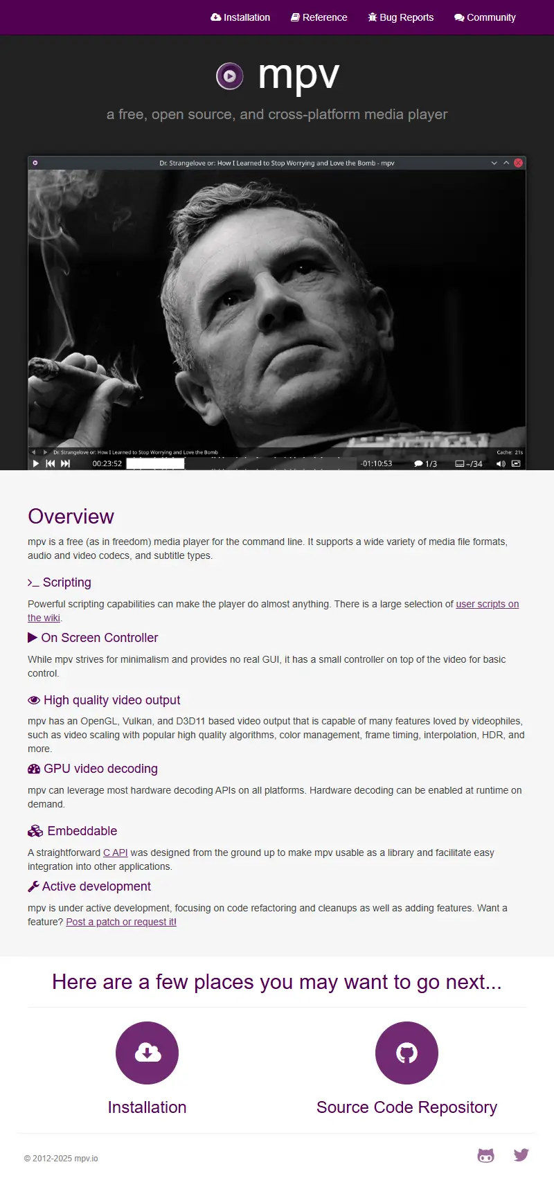 backlink from mpv.io