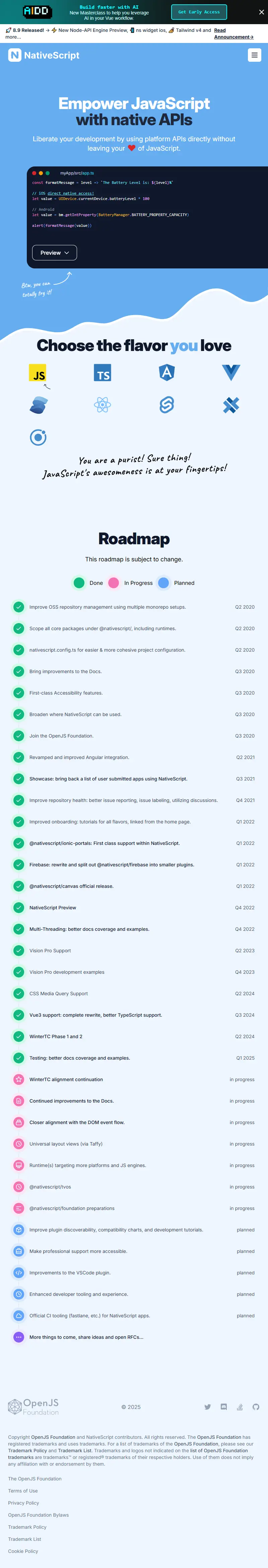 backlink from nativescript.org