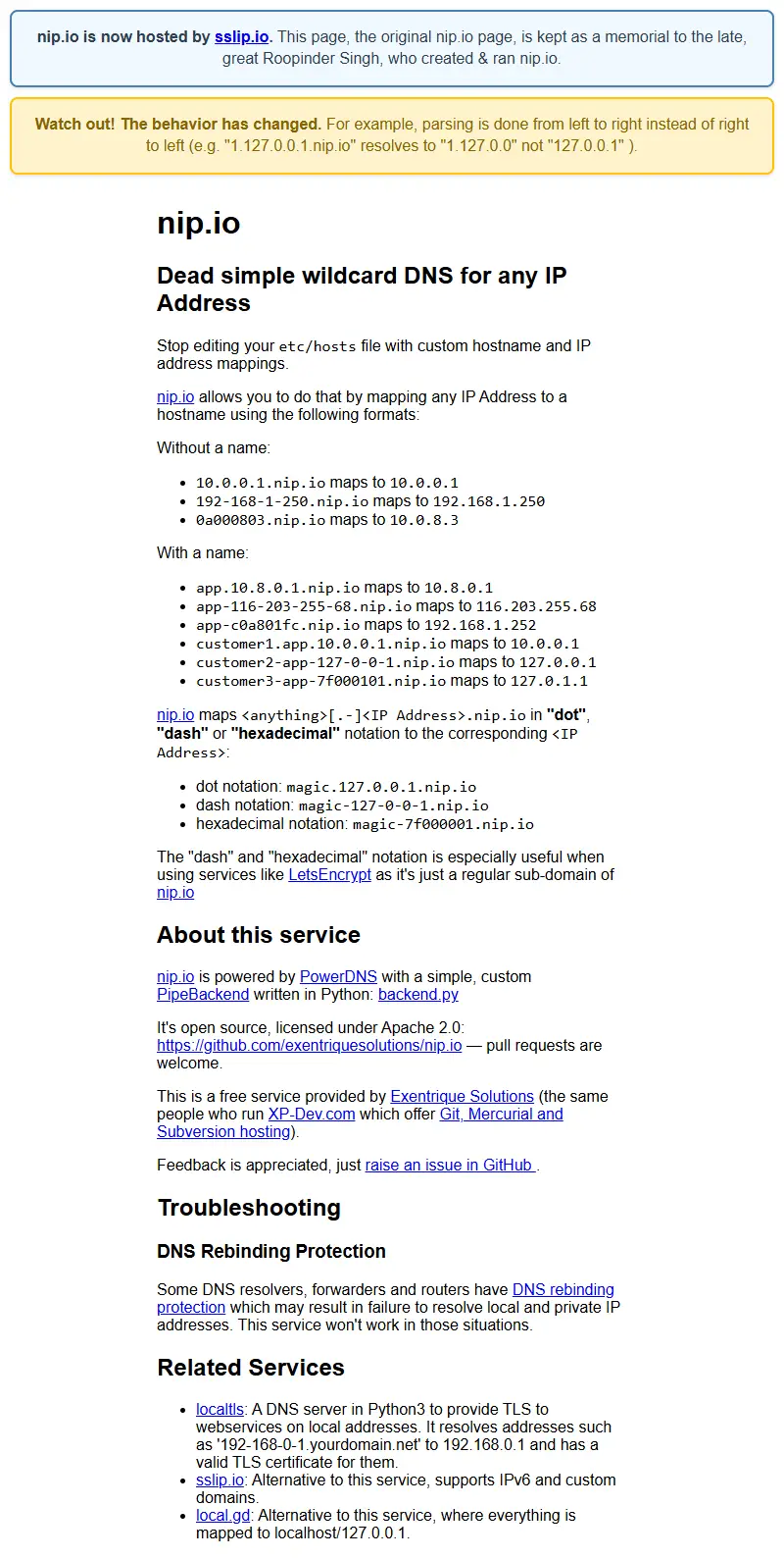 backlink from nip.io