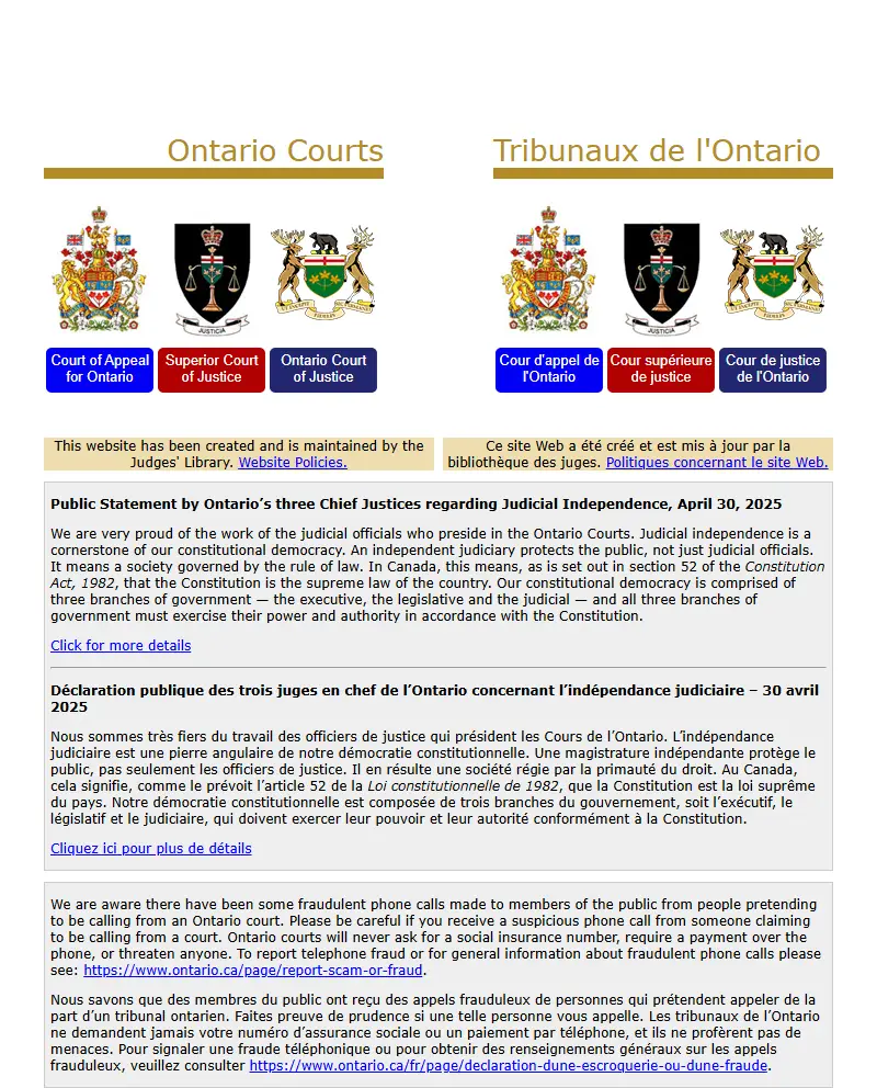 backlink from ontariocourts.ca