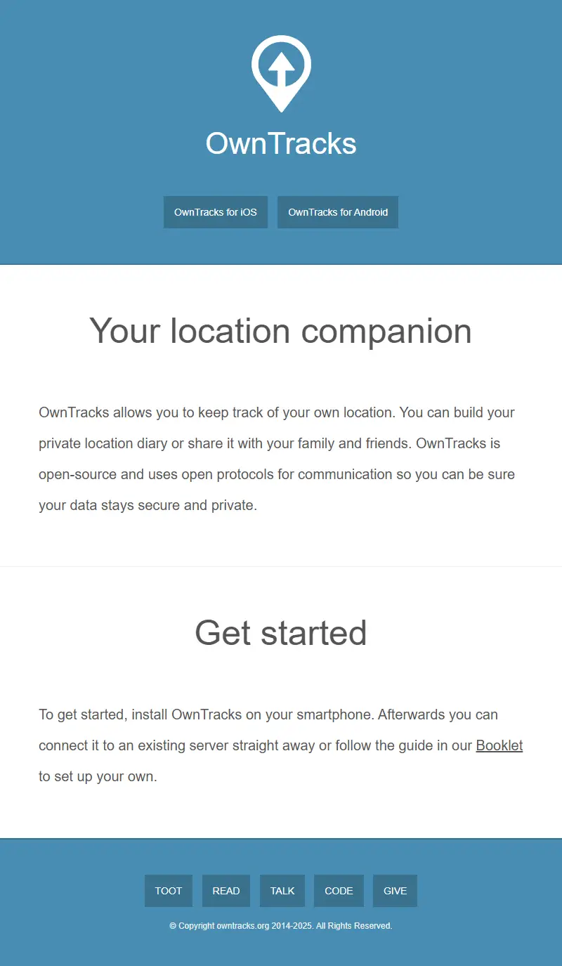 backlink from owntracks.org