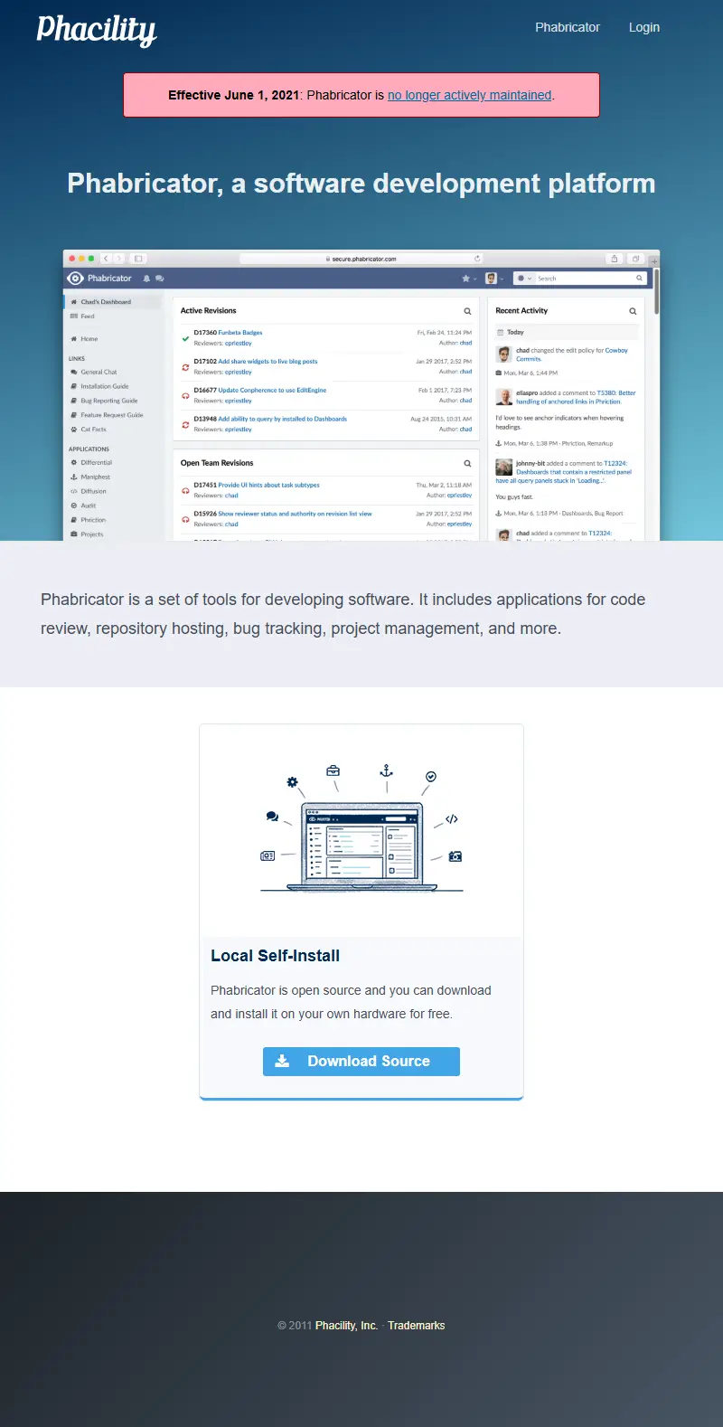 backlink from phacility.com