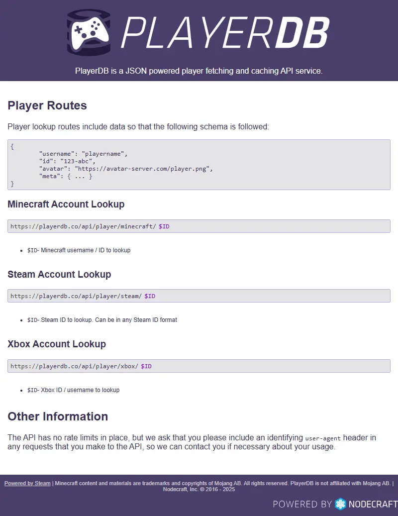 backlink from playerdb.co
