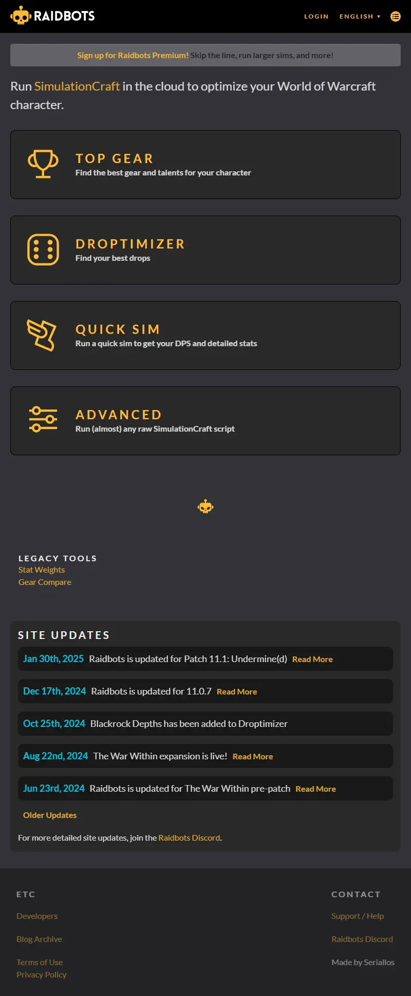 backlink from raidbots.com