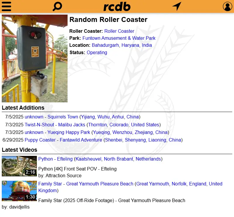 backlink from rcdb.com