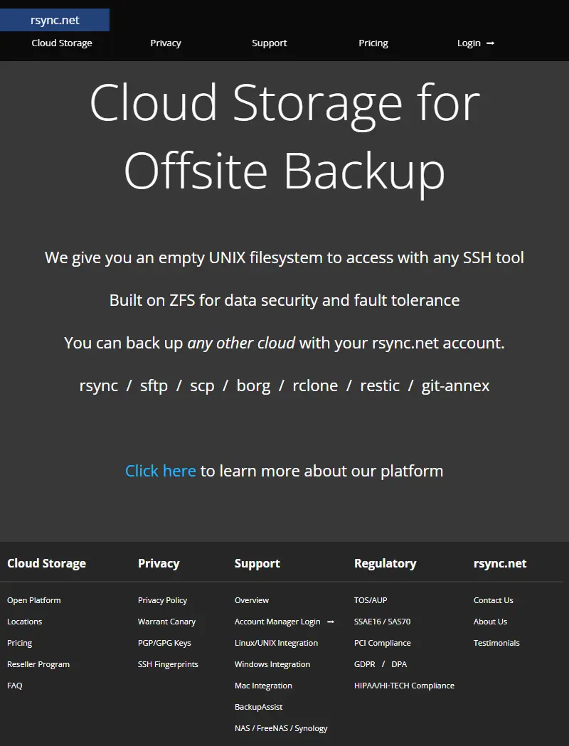 backlink from rsync.net
