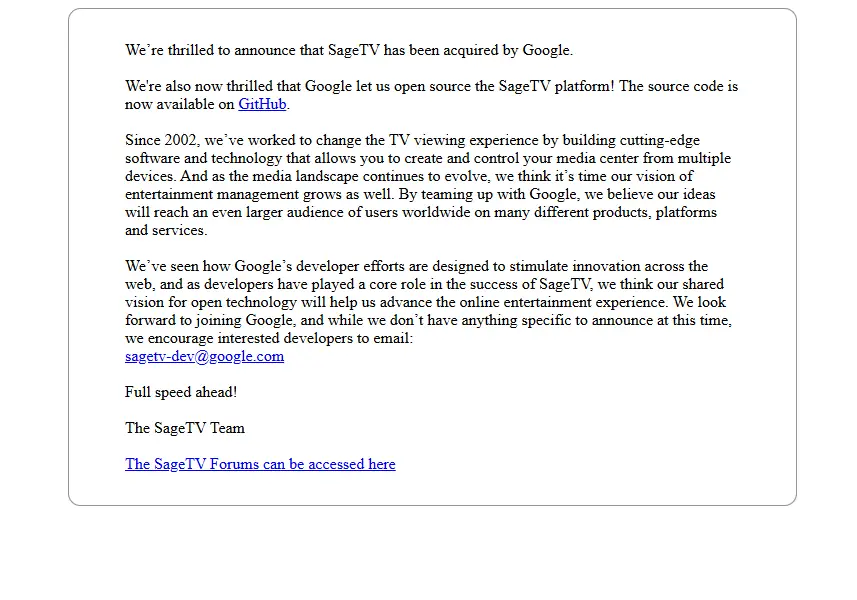 backlink from sagetv.com