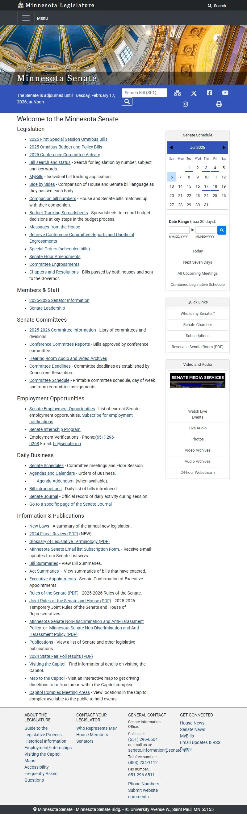 backlink from senate.mn