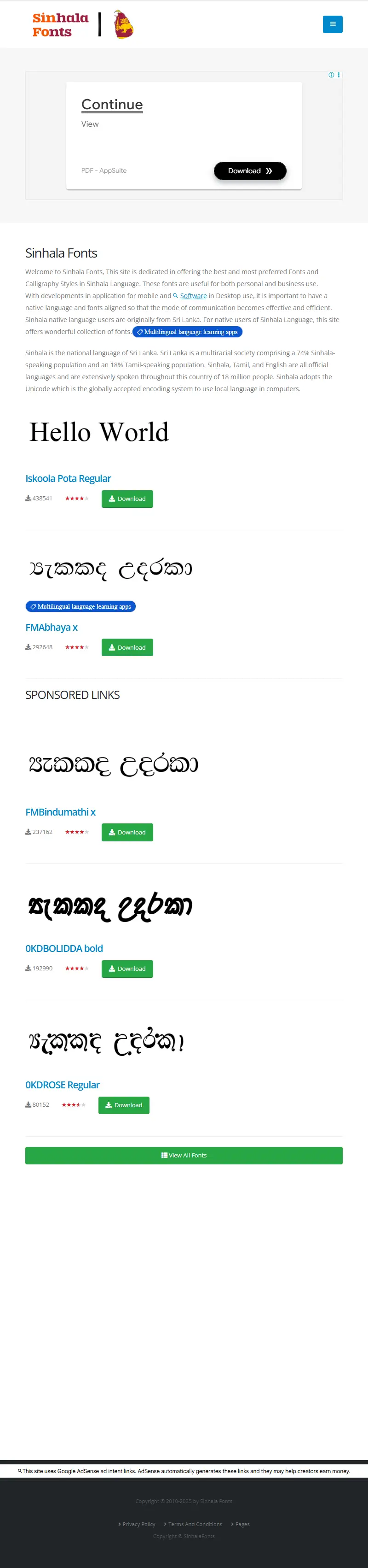 backlink from sinhala-fonts.org