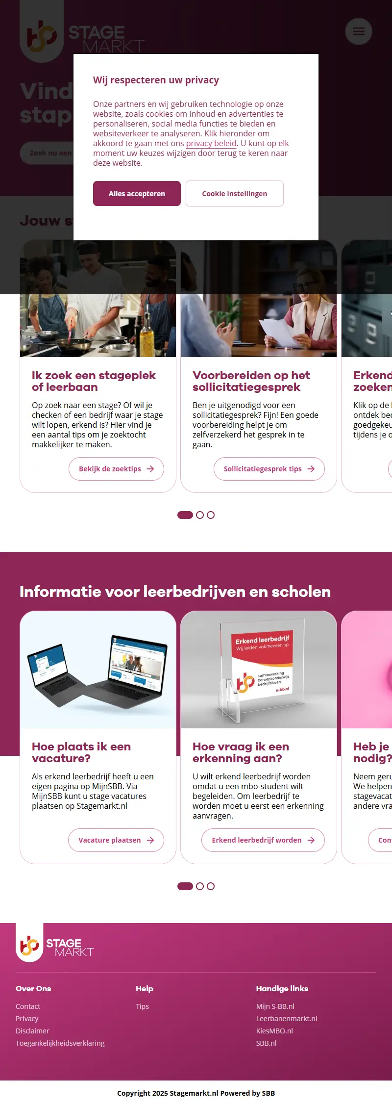 backlink from stagemarkt.nl