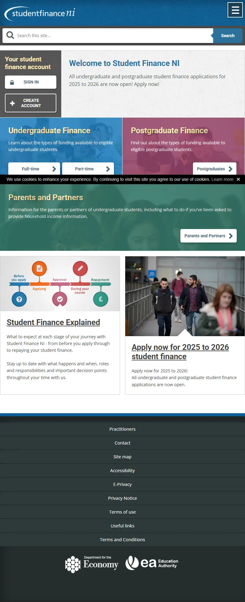 backlink from studentfinanceni.co.uk