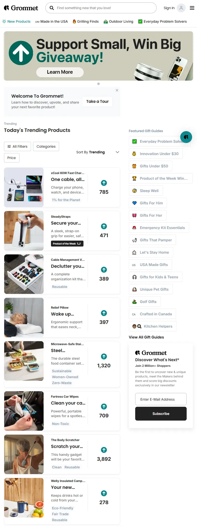 backlink from thegrommet.com