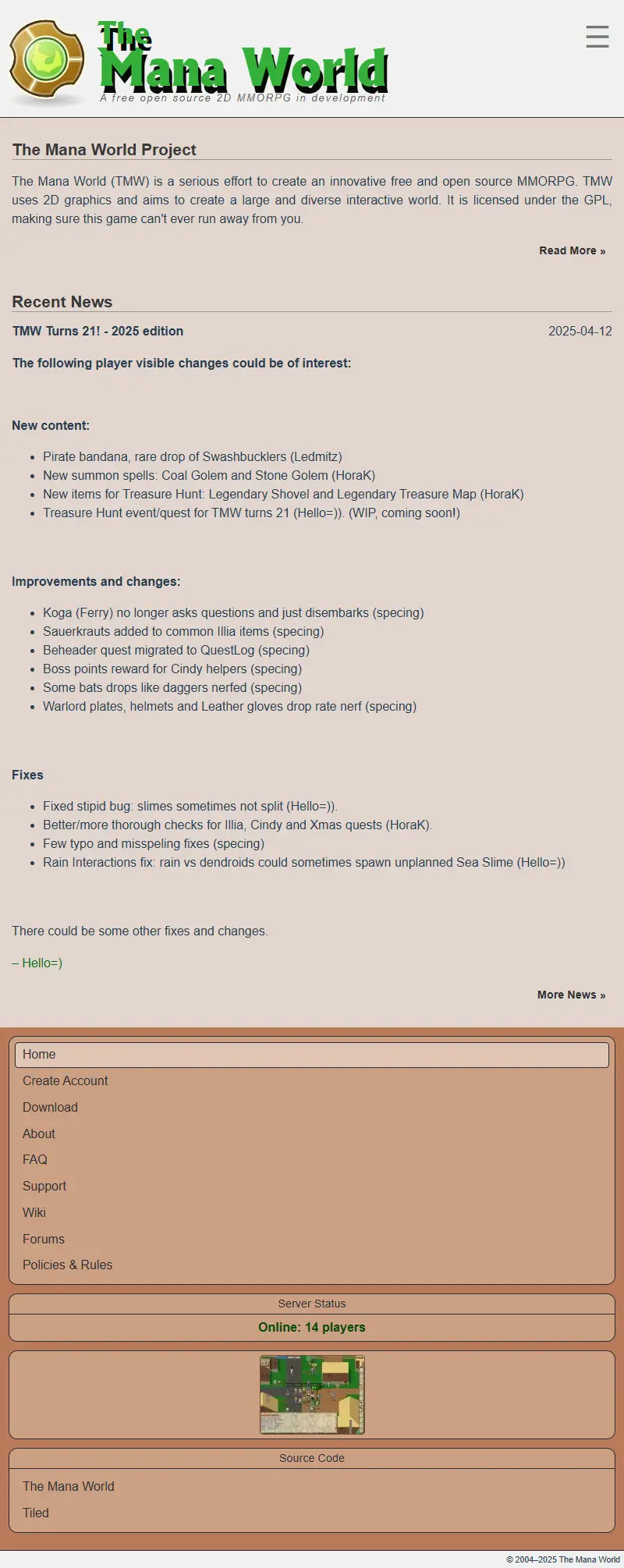 backlink from themanaworld.org